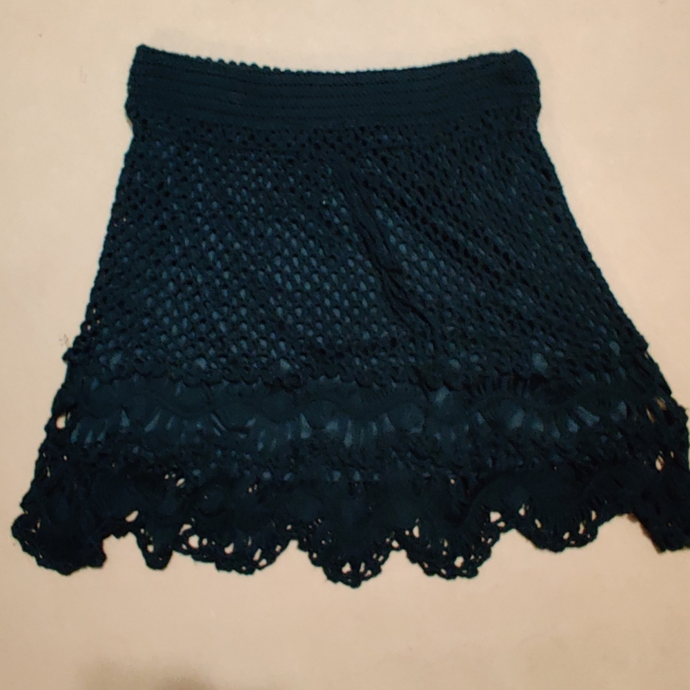 Elegant Black Crochet Skirt